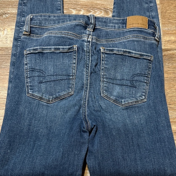 American Eagle Outfitters Blue Denim Jeans super high rise jeggings - Picture 5 of 8